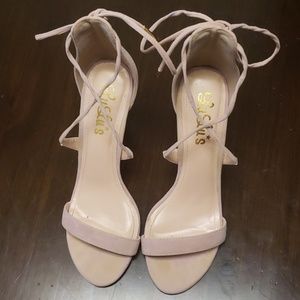 Blush pink high heels